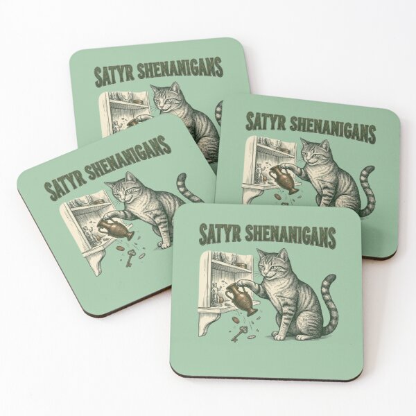 Item preview, Satyr Shenanigans Funny Cat Knocking Things Over Mythology Cat Funny Cat Owner Gift designed and sold by FurRealStudioCo.