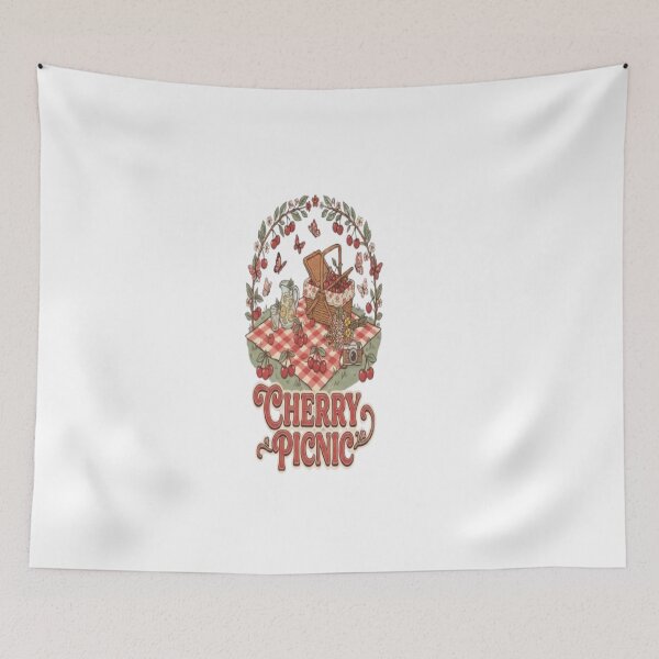 Item preview, Cherry Picnic Vintage Cottagecore Summer Picnic Illustration designed and sold by EssentialsWear.
