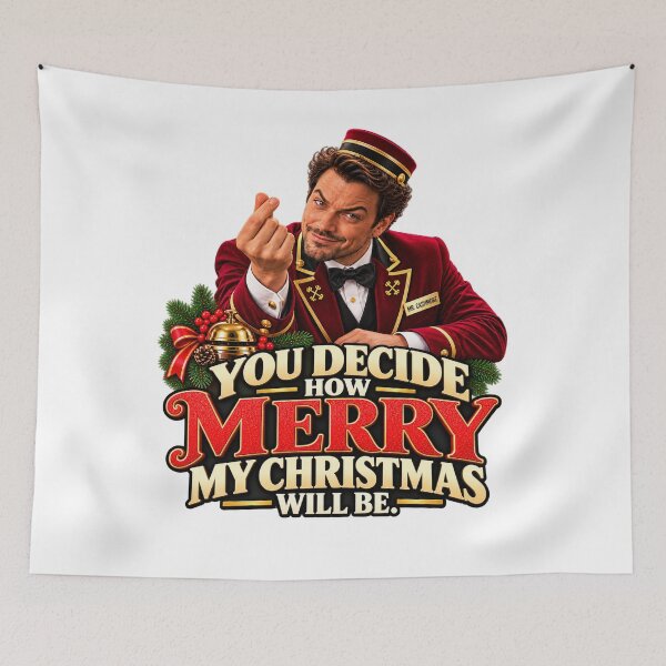 Item preview, Funny Christmas Hotel Bellhop – You Decide How Merry My Christmas Will Be designed and sold by EwelinaBa.
