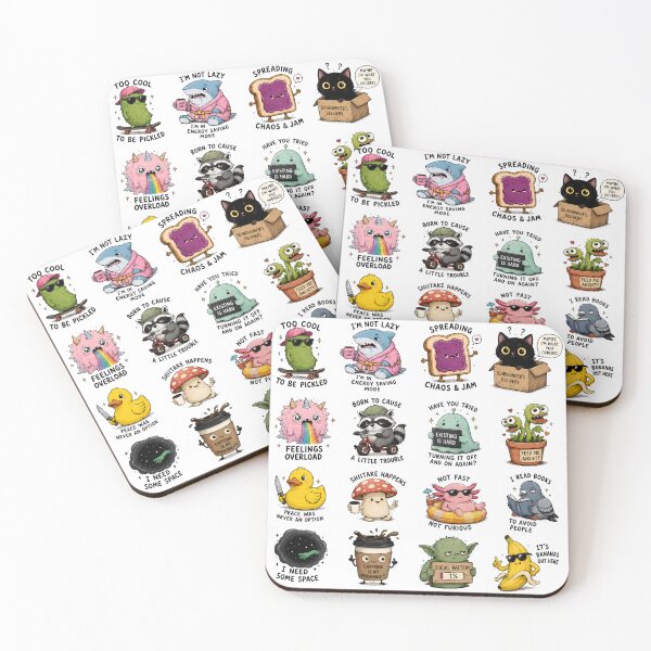 Item preview, Cute Sarcastic Memes Kawaii Funny Animal & Food Stickers Pack Graphic designed and sold by Bhaskar Digital Art.