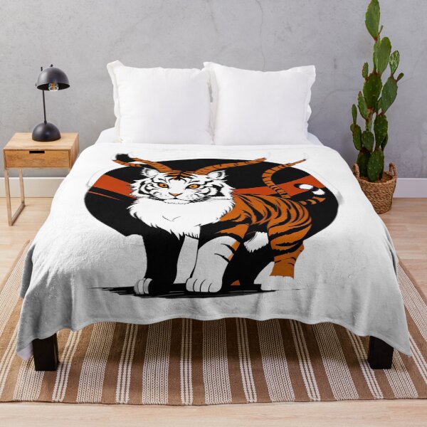 Item preview, Fierce Horned Tiger Holiday Graphic designed and sold by For-Cat Studio.