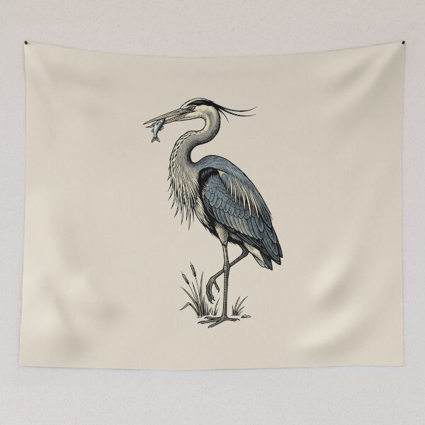 Item preview, Great Blue Heron Vintage Engraving designed and sold by Rariks.