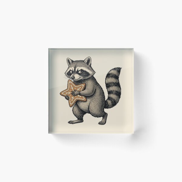 Item preview, Vintage Raccoon Cookie Thief with Gingerbread designed and sold by Rariks.