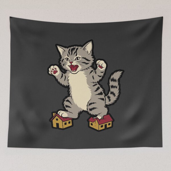 Item preview, Kitten Kaiju Retro Tabby Monster designed and sold by Rariks.
