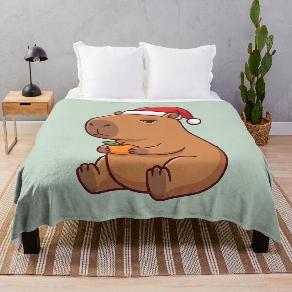 Item preview, Christmas Capybara with Santa Hat and Orange designed and sold by Rariks.