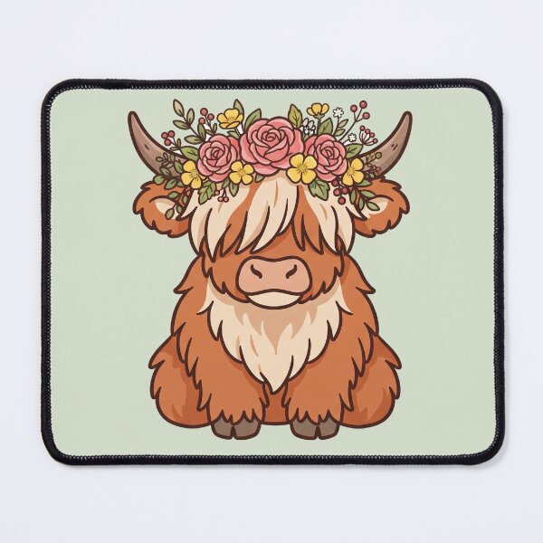 Item preview, Highland Cow with Flower Crown designed and sold by Rariks.