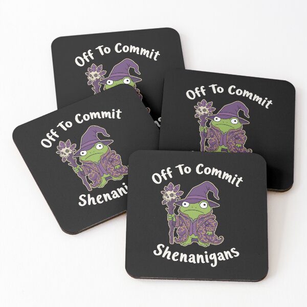 Item preview, Off To Commit Shenanigans Grumpy Frog Wizard – Skull Staff Fantasy Meme designed and sold by ZyziowskyArt.