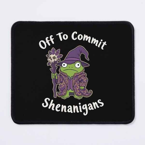 Item preview, Off To Commit Shenanigans Grumpy Frog Wizard – Skull Staff Fantasy Meme designed and sold by ZyziowskyArt.