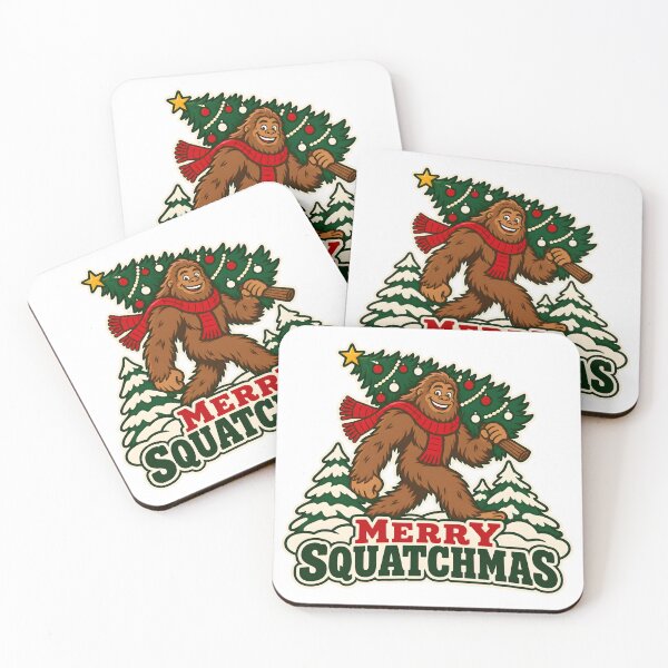 Item preview, Merry Squatchmas Funny Bigfoot Carrying Christmas Tree Sasquatch designed and sold by victorsuarez.