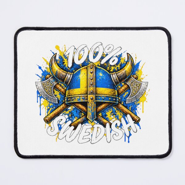 Item preview, 100 Percent Swedish Pride Sweden Viking Helmet Flag designed and sold by ArtDesignTp.