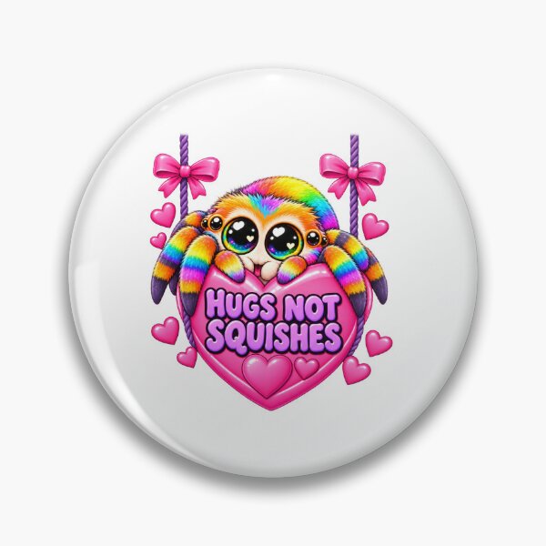 Item preview, Hugs Not Squishes Cute Colorful Jumping Spider Kawaii designed and sold by ArtDesignTp.