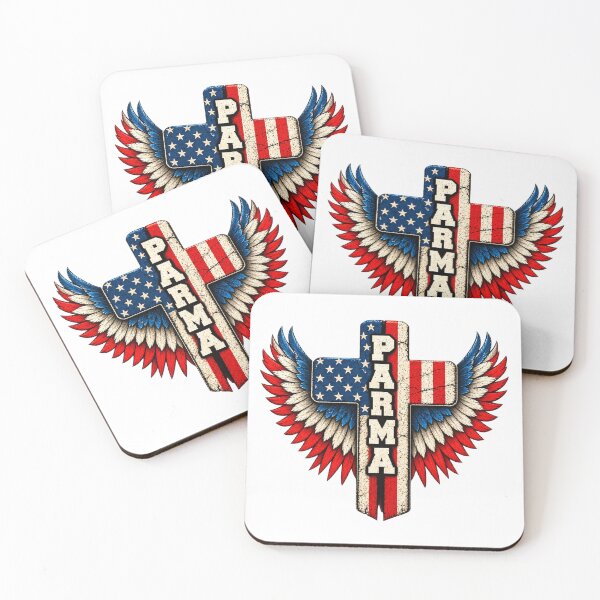 Item preview, Parma Ohio American Flag Patriotic Eagle Wings Cross designed and sold by ArtDesignTp.