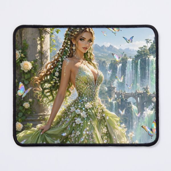 Item preview, Enchanted Forest Princess with Crystal Waterfalls designed and sold by MysticSpellsArt.