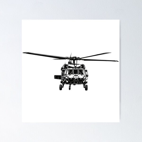 Item preview, Helicopter Pilot Veteran Gift Black White Art designed and sold by IRON WINGS /USAF.
