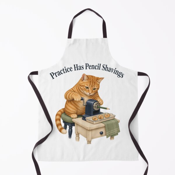 Item preview, Orange Tabby Cat Sharpening a Pencil Before Practice designed and sold by PurrBloom Studio.