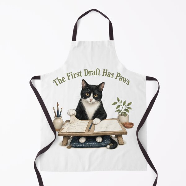 Item preview, Tuxedo Cat Comparing a First Draft and a Revision designed and sold by PurrBloom Studio.