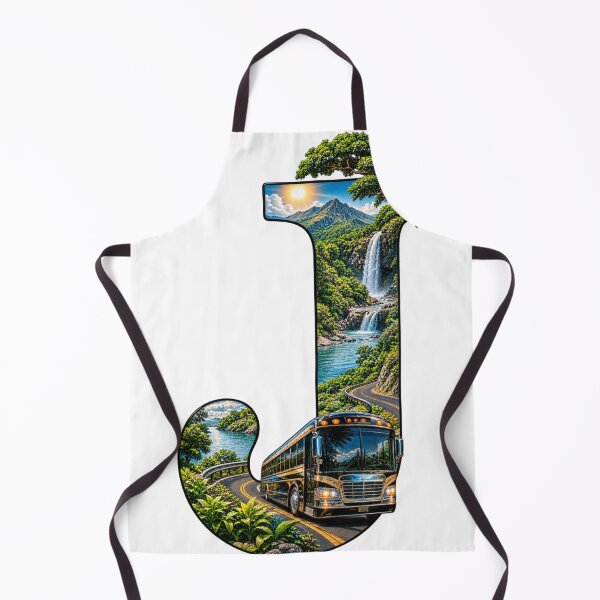 Item preview, Letter J Nature Travel Bus Scenic Landscape designed and sold by LC&LCPlatform.