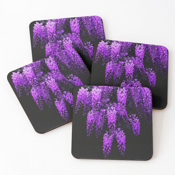 Item preview, Vibrant Purple Wisteria Flowers Cascading Dark Background designed and sold by Owcomm.