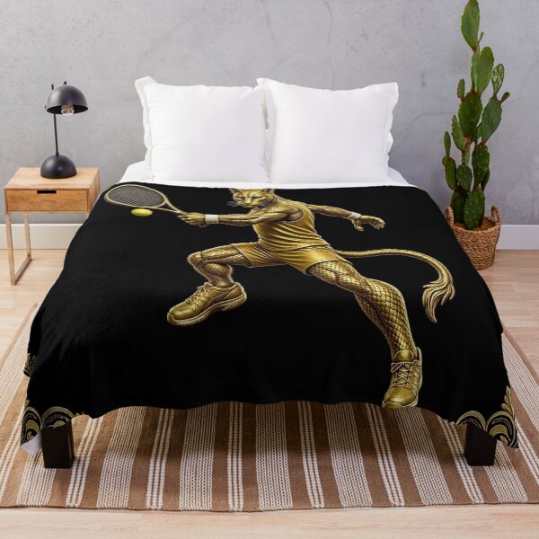Item preview, Golden Panther Tennis Player Grand Slam Champion Fantasy Art designed and sold by Breezes-of-Ida.