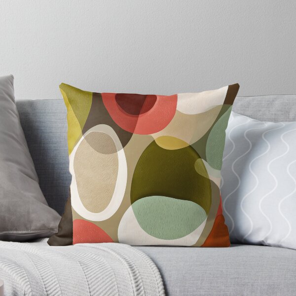 Item preview, Boho Abstract Shapes In Greens, Creams, And Tangerine designed and sold by DEC02.