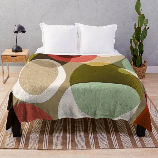 Item preview, Boho Abstract Shapes In Greens, Creams, And Tangerine designed and sold by DEC02.