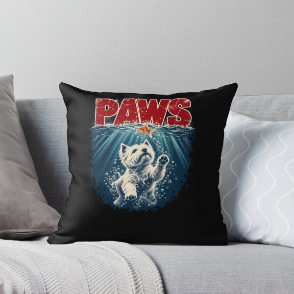 Item preview, West Highland White Terrier PAWS Funny Shark Movie Parody designed and sold by clickmostro.