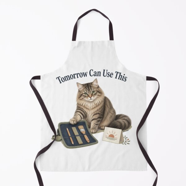 Item preview, Siberian Cat Preparing a Tool Roll for Tomorrow designed and sold by PurrBloom Studio.