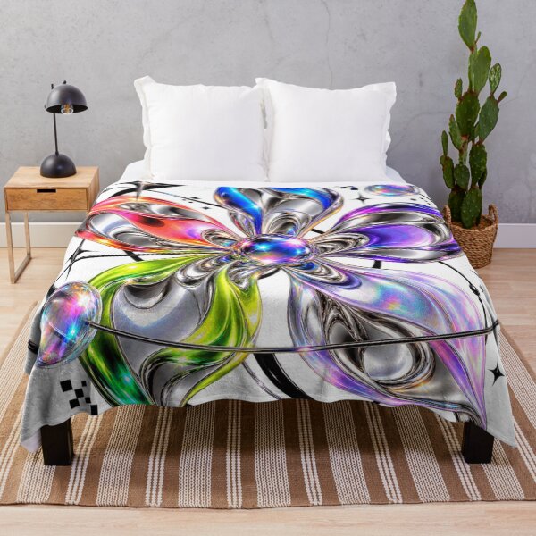 Item preview, Future Bloom – Holographic Chrome Flower | Futuristic Y2K Abstract Art designed and sold by KreatikaShop.