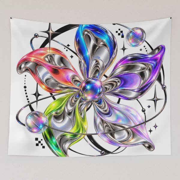 Item preview, Future Bloom – Holographic Chrome Flower | Futuristic Y2K Abstract Art designed and sold by KreatikaShop.