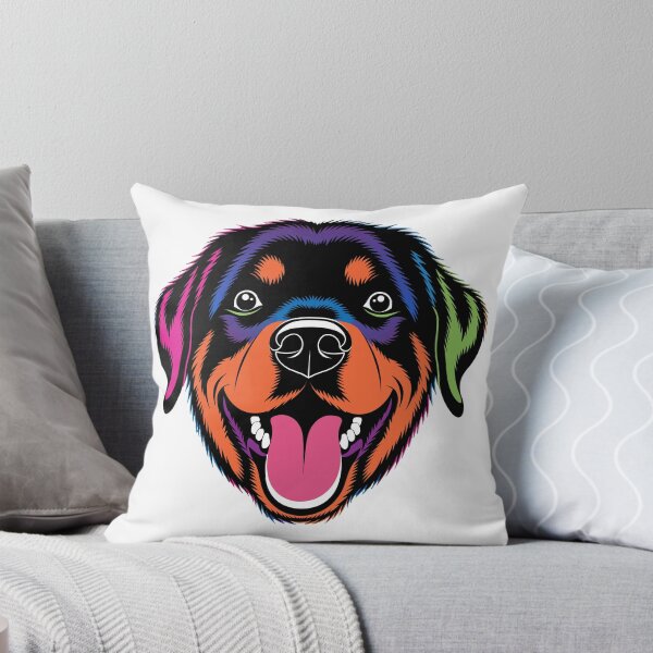 Item preview, Rottweiler Face Neon Pop Colorful Dog Illustration designed and sold by Rostislav Bouda.