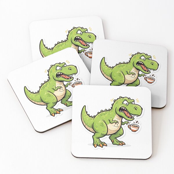 Item preview, Angry T-Rex Spilling Coffee Cute Cartoon designed and sold by Rahat3344.
