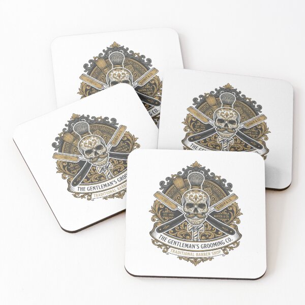 Item preview, Vintage Barber Shop Skull Vector Crest designed and sold by Rahat3344.