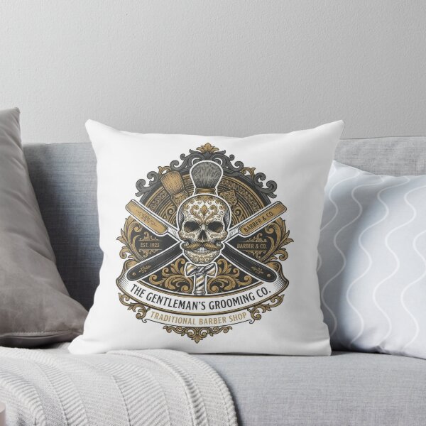Item preview, Vintage Barber Shop Skull Vector Crest designed and sold by Rahat3344.