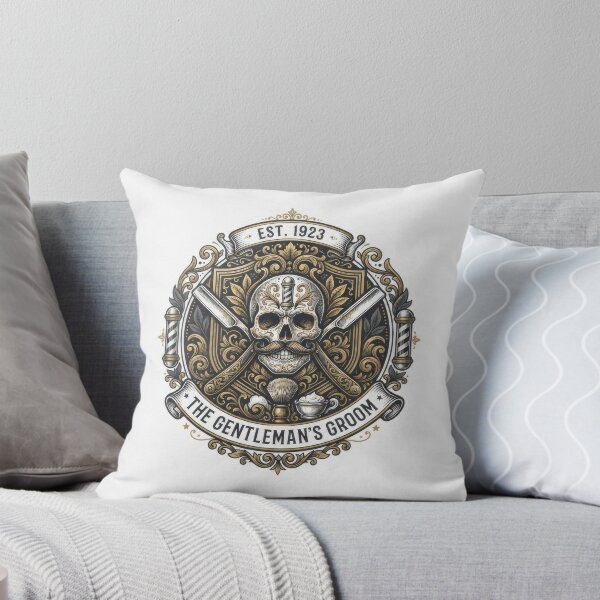 Item preview, Vintage Barber Shop Skull Crest Logo designed and sold by Rahat3344.
