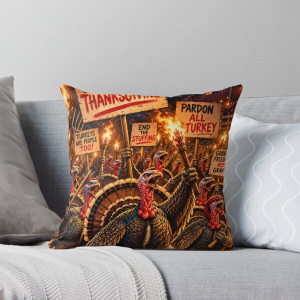 Item preview, Turkey Farm Revolt – Down With Thanksgiving 2 Dark Humor Art designed and sold by matteflor.