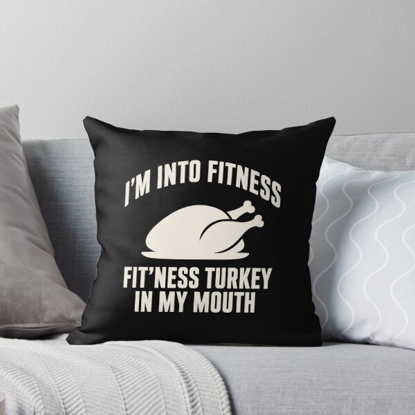 Item preview, I'm Into Fitness Fit'ness Turkey in My Mouth Funny Thanksgiving Turkey Day Gym Joke designed and sold by Merchido.