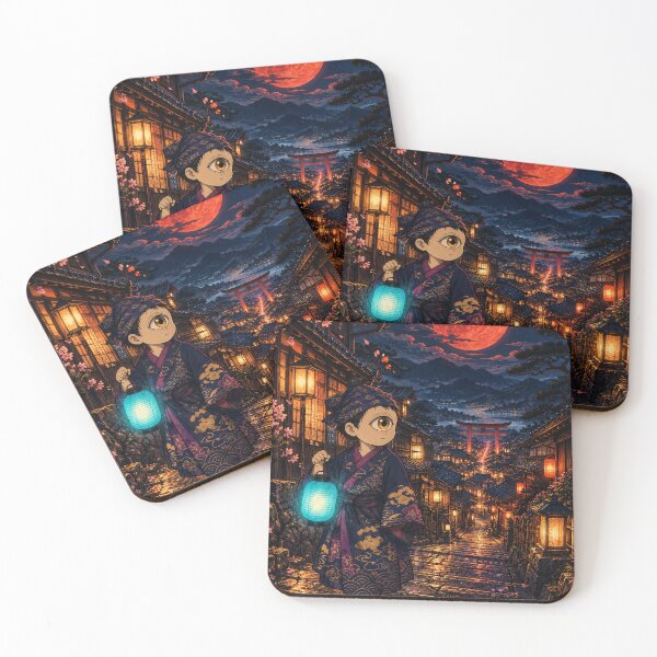 Item preview, Hitotsume Kozo Yokai Under the Crimson Moon in Kyoto designed and sold by Silken moonlight .