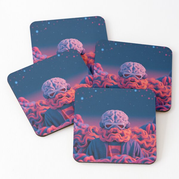 Item preview, Cosmic Brain Character Neon Wave Abstract Art designed and sold by Lunat1kk.