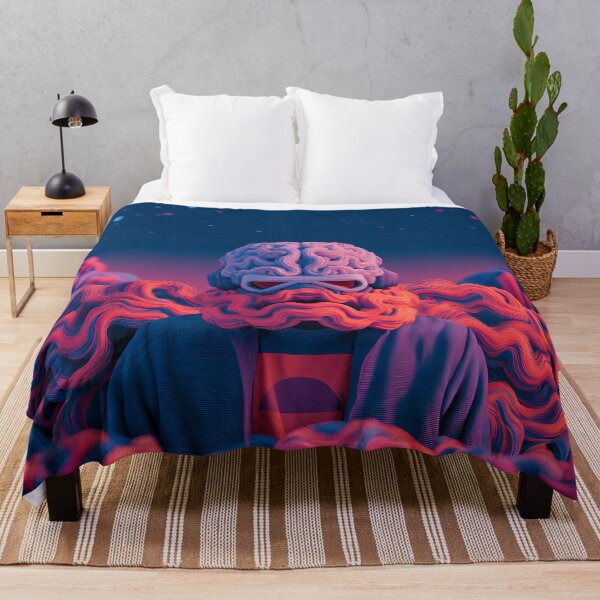 Item preview, Cosmic Brain Character Neon Wave Abstract Art designed and sold by Lunat1kk.