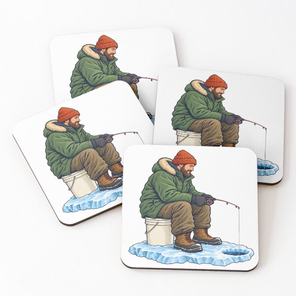 Item preview, Ice Angler Sitting on a Bucket designed and sold by Drip stamp.