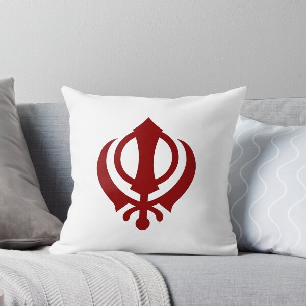 Aperçu de l'œuvre Motif d'emblème du symbole sikh Khanda rouge foncé créée et vendue par pattern-archive.