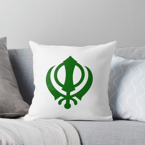Aperçu de l'œuvre Motif d'emblème du symbole sikh Khanda vert foncé créée et vendue par pattern-archive.