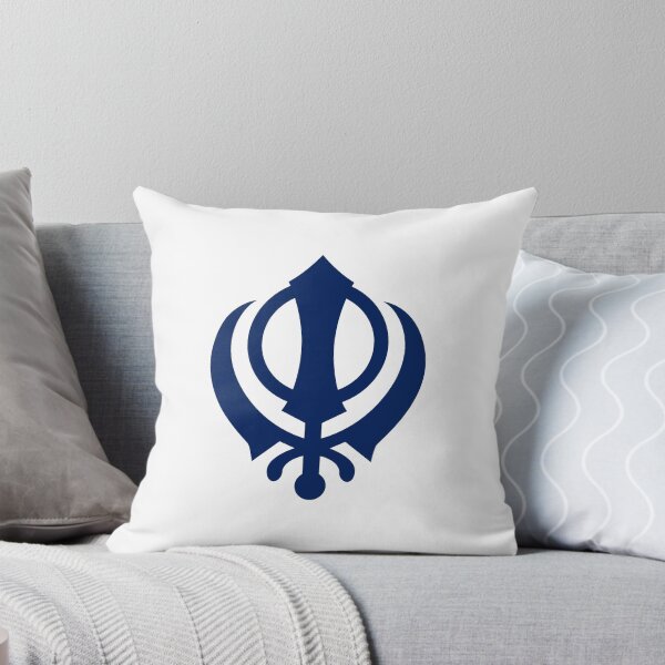 Aperçu de l'œuvre Conception d'emblème de symbole Khanda Sikh bleu marine créée et vendue par pattern-archive.