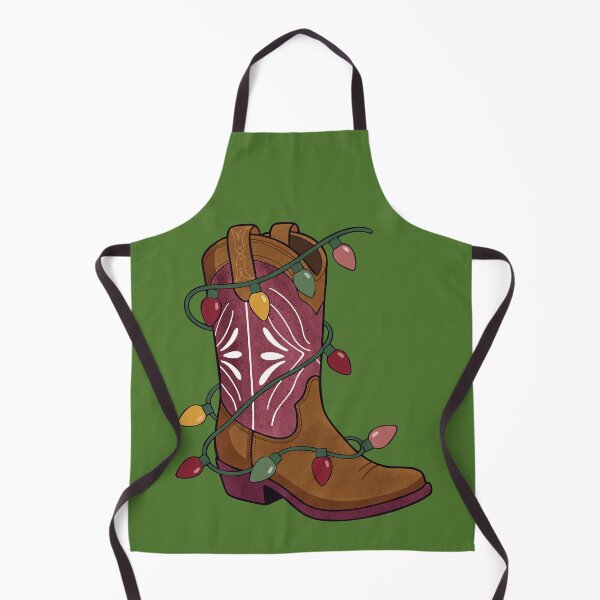 Item preview, Cowgirl Christmas Boot Wrapped in Colorful Holiday Lights designed and sold by FreshVibe Prints.