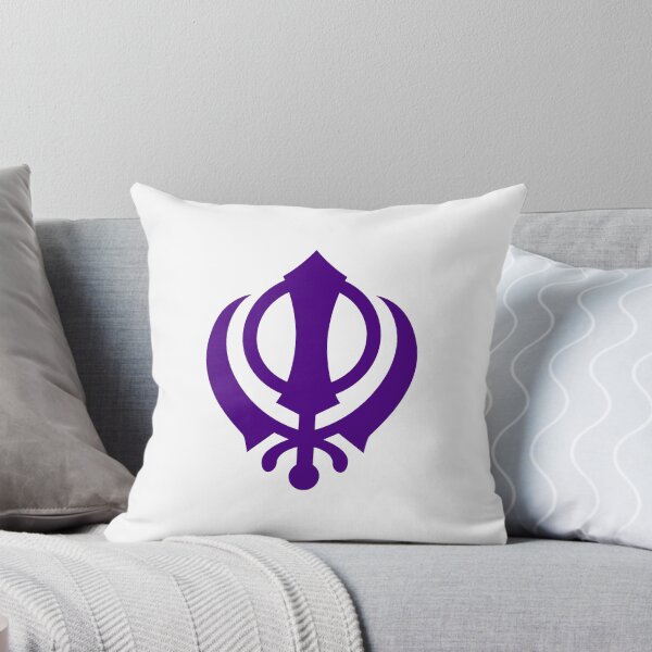 Aperçu de l'œuvre Motif d'emblème du symbole sikh Khanda violet foncé créée et vendue par pattern-archive.