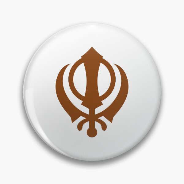 Artikelvorschau, Braunes Khanda-Sikh-Symbol-Emblem-Design entworfen und verkauft von pattern-archive.