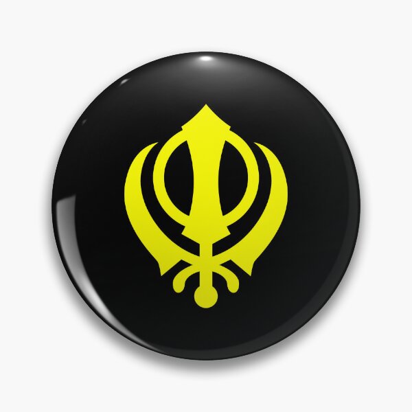 Artikelvorschau, Gelbes Khanda-Sikh-Symbol-Emblem-Design entworfen und verkauft von pattern-archive.