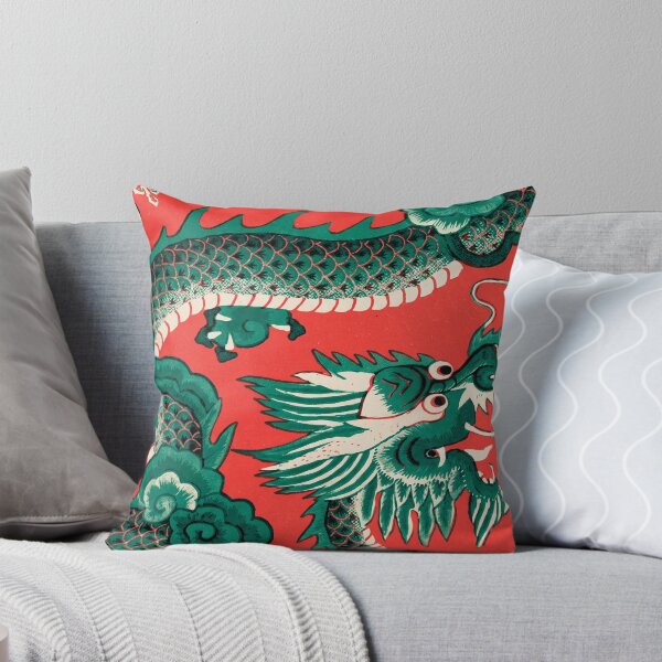 Item preview, Green Chinese Dragon in the Clouds on Coral designed and sold by Fani*.