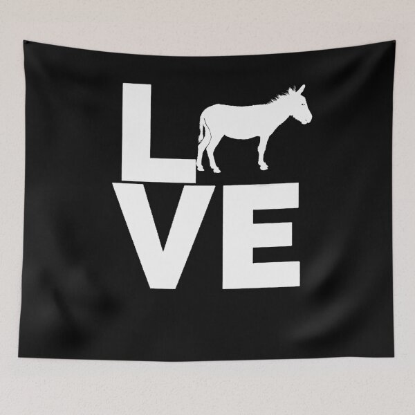 Item preview, I Love Donkeys White Donkey Silhouette designed and sold by LarkDesigns.