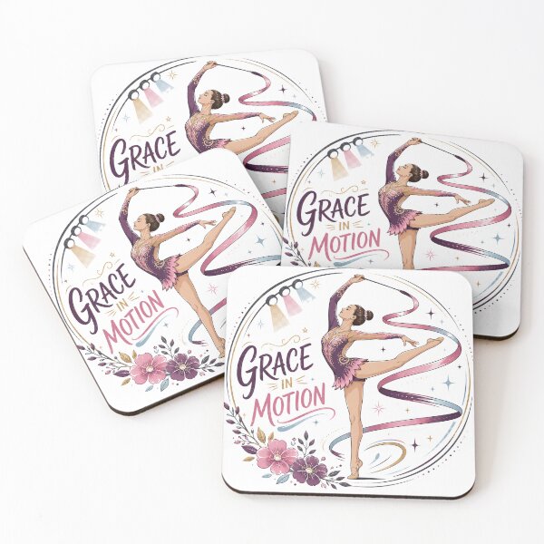 Item preview, Grace in Motion Rhythmic Gymnastics Ribbon Dancer Floral Elegance Inspirational Art designed and sold by inkoutninja.